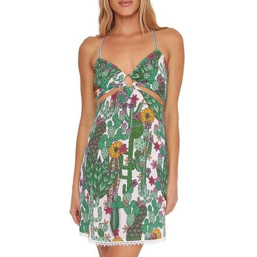 NWT Trina Turk Cacti Cut Out Swimsuit Cover Up Dress